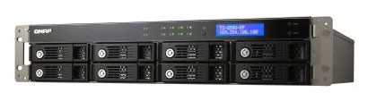 Сетевое хранилище QNAP TS-859U-RP с восемью отсеками для жестких дисков в стоечном исполнении